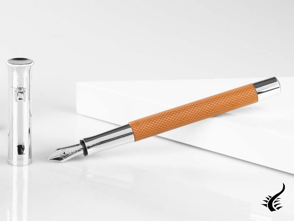 Stylo Plume Graf von Faber-Castell Guilloché, Résine précieuse, Cognac