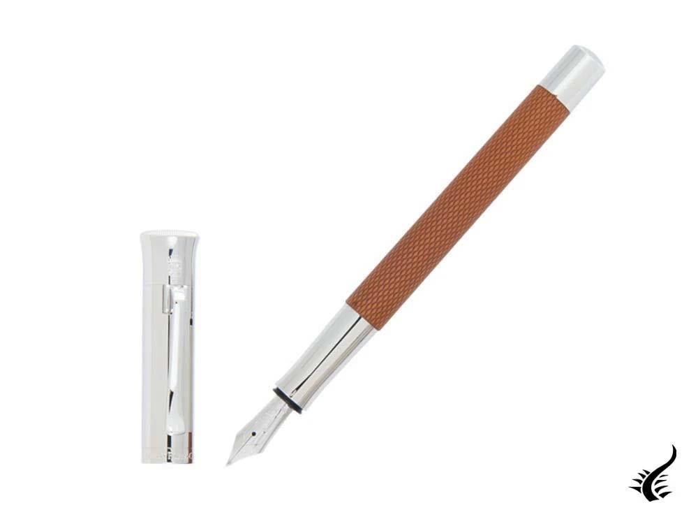 Graf von Faber-Castell Guilloche Fountain Pen, Precious resine, Cognac