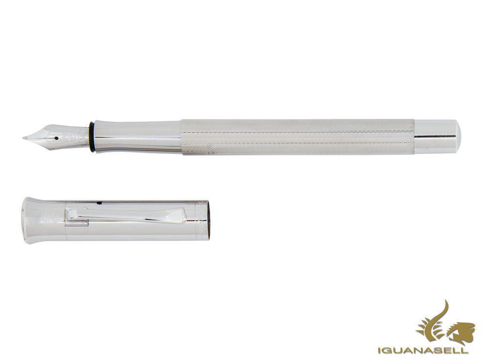 Graf von Faber-Castell Guilloche Fountain Pen, Rhodium trim, 146590