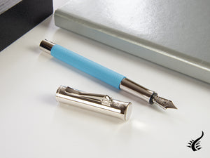 Graf von Faber-Castell Guilloche Gulf Blue Fountain Pen, Precious resine