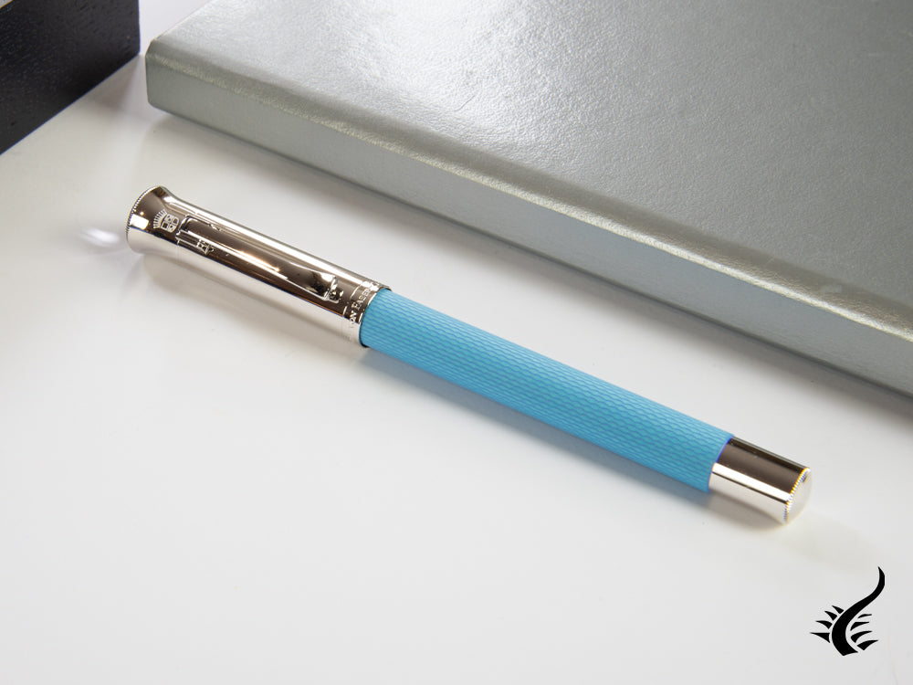 Stylo plume Graf von Faber-Castell Guilloche Gulf Blue, résine précieuse