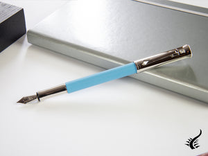 Graf von Faber-Castell Guilloche Gulf Blue Fountain Pen, Precious resine