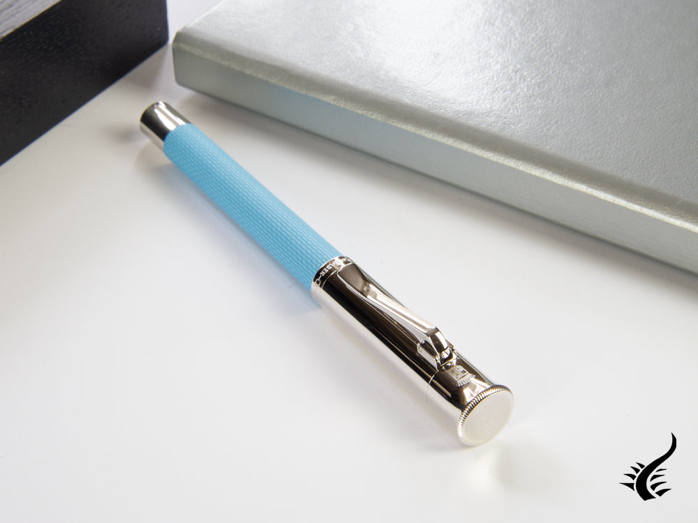 Graf von Faber-Castell Guilloche Gulf Blue Fountain Pen, Precious resine