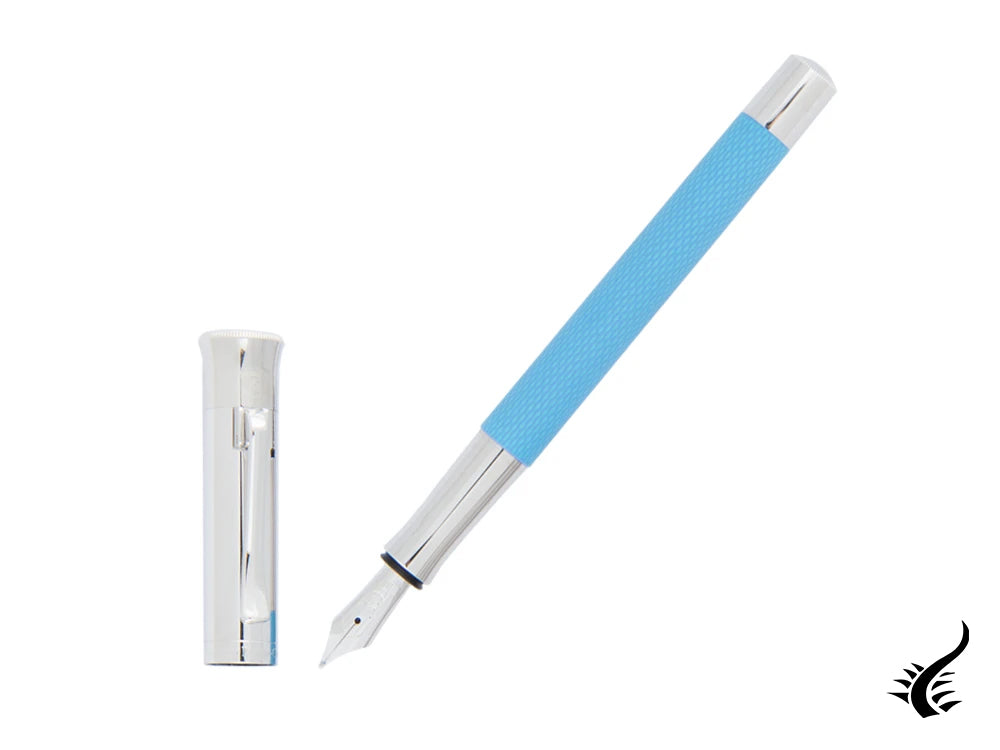 Graf von Faber-Castell Guilloche Gulf Blue Fountain Pen, Precious resine