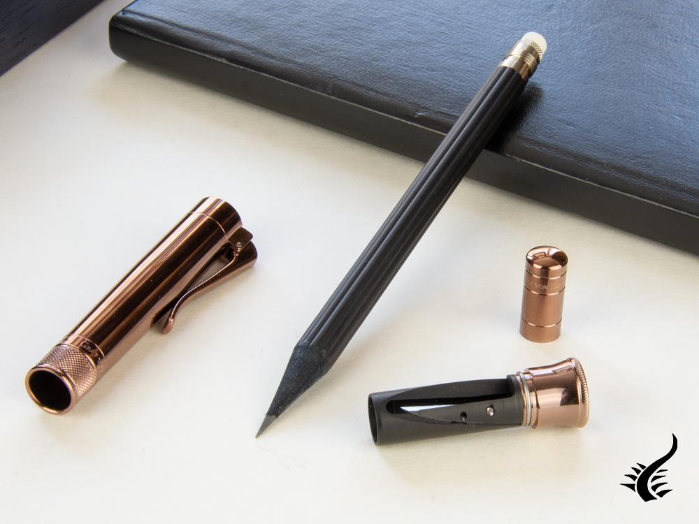 Graf von Faber-Castell Perfect Pencil Brown Edition, Ribbed, PVD, Black 118536