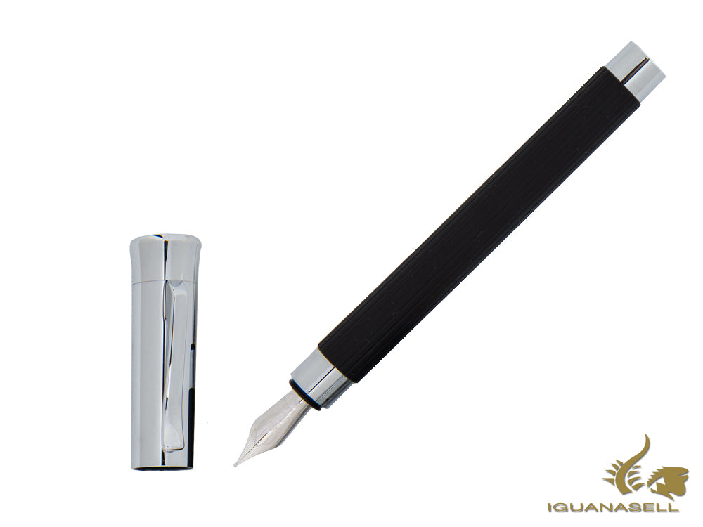 Graf von Faber-Castell Tamitio Fountain Pen, Metal, Ribbed, Black