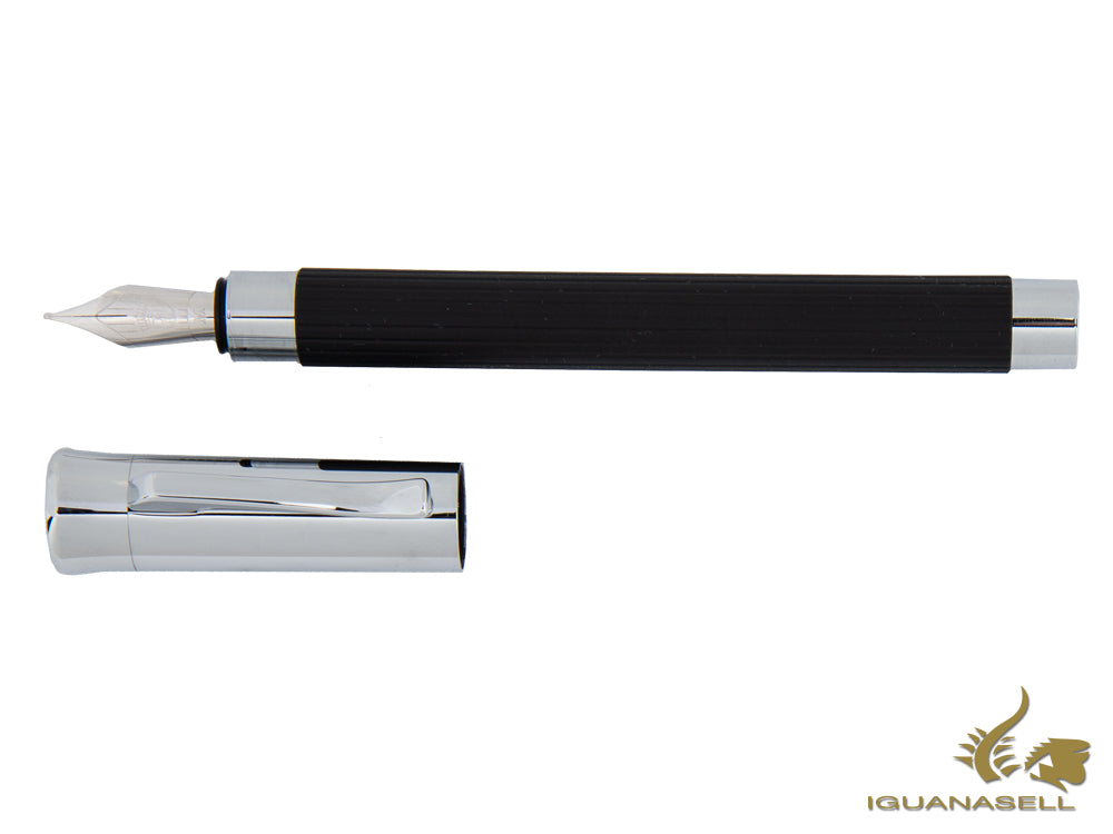 Stylo plume Graf von Faber-Castell Tamitio, métal, nervuré, noir