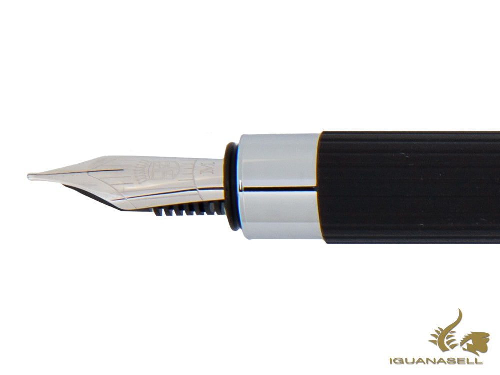 Stylo plume Graf von Faber-Castell Tamitio, métal, nervuré, noir