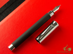 Stylo plume Graf von Faber-Castell Tamitio, métal, nervuré, noir