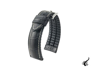 Hirsch George Performance Collection Strap, Black, 22 mm, 0925128050-2-22