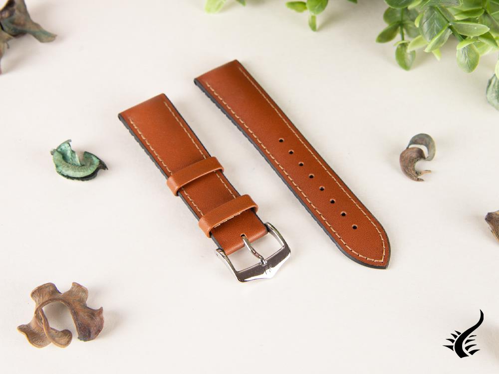 Hirsch James Performance Collection Strap, Brown, 22 mm, 0925002070-2-22