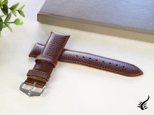 Hirsch Kansas Calfskin Strap, Brown, 22 mm, L (200 mm), 01502010-2-22