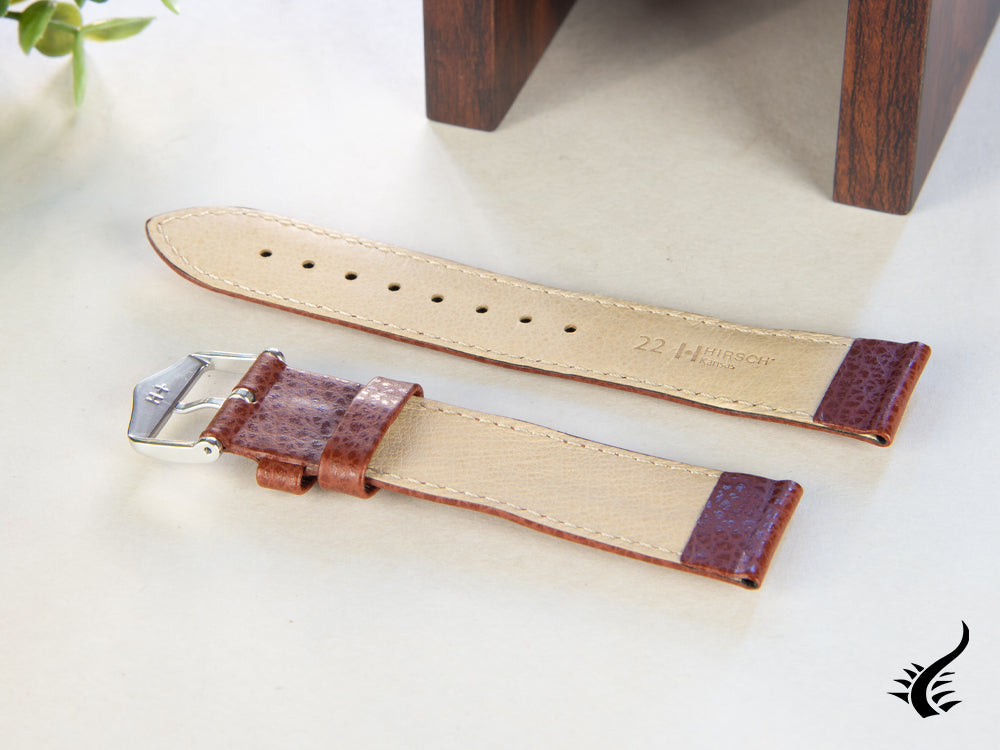 Hirsch Kansas Calfskin Strap, Golden Brown, 22 mm, L (200 mm), 01502070-2-22