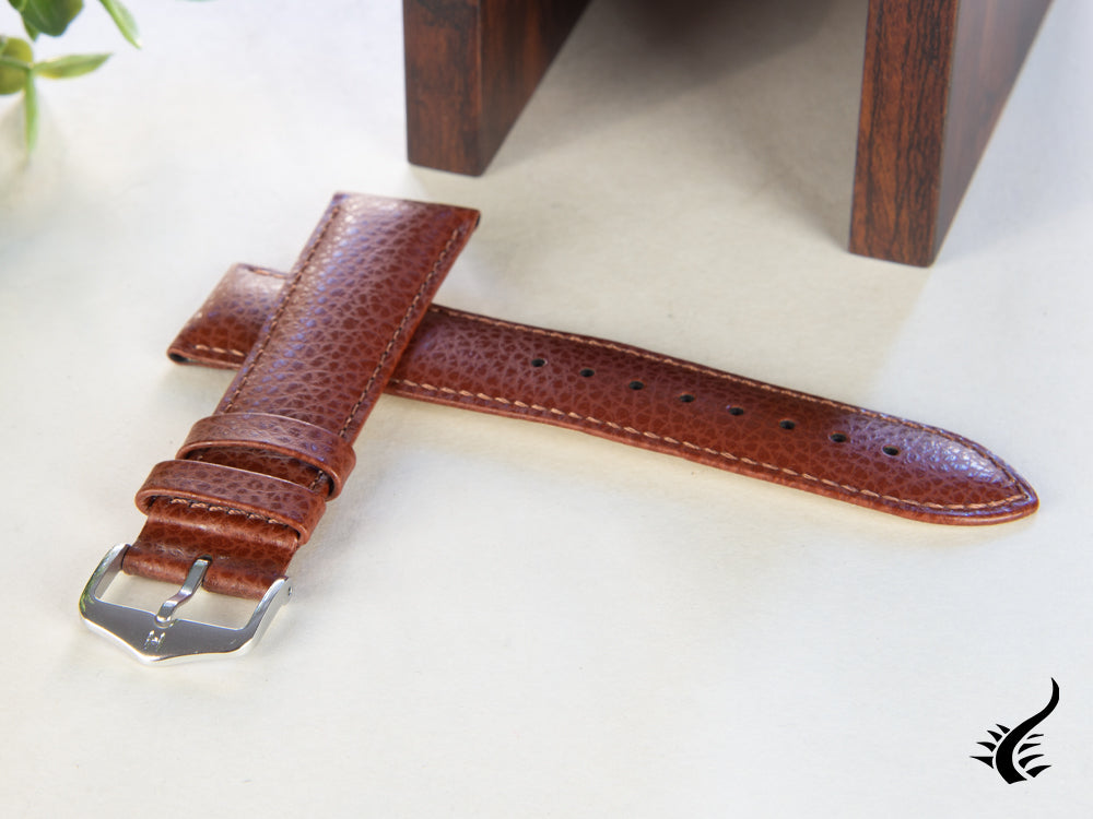 Hirsch Kansas Calfskin Strap, Golden Brown, 22 mm, L (200 mm), 01502070-2-22