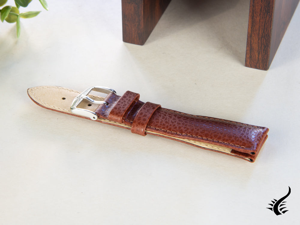 Hirsch Kansas Calfskin Strap, Golden Brown, 22 mm, L (200 mm), 01502070-2-22