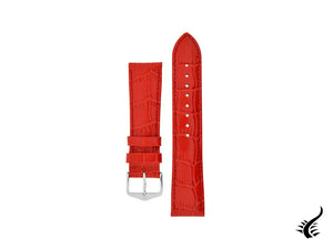 Hirsch Louisianalook Exotic embossed leather Strap, Red, 18 mm, 03427120-2-18