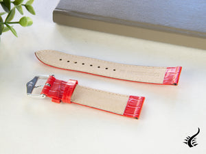 Hirsch Louisianalook Exotic embossed leather Strap, Red, 20 mm, 03427120-2-20