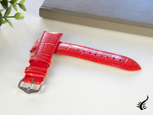 Bracelet en cuir exotique gaufré Hirsch Louisianalook, rouge, 20 mm, 03427120-2-20