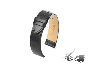 Hirsch Osiris Leather Strap, Black, 24 mm, L (200 mm), 03475050-2-24