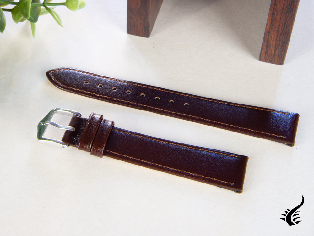 Hirsch Osiris Leather Strap, Brown, 18 mm, L (200 mm), 03475010-2-18