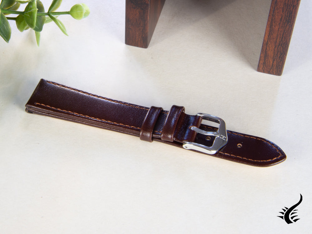 Hirsch Osiris Leather Strap, Brown, 18 mm, L (200 mm), 03475010-2-18