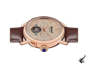 Montre automatique Ingersoll 1892 New England, beige, 44 mm, bracelet en cuir, I00901B