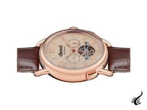 Montre automatique Ingersoll 1892 New England, beige, 44 mm, bracelet en cuir, I00901B