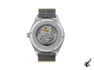 Montre automatique Ingersoll 1892 Shelby, 44 mm, argent, bracelet en cuir, I12001