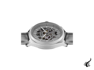 Montre automatique Ingersoll 1892 Shelby, 44 mm, argent, bracelet en cuir, I12001