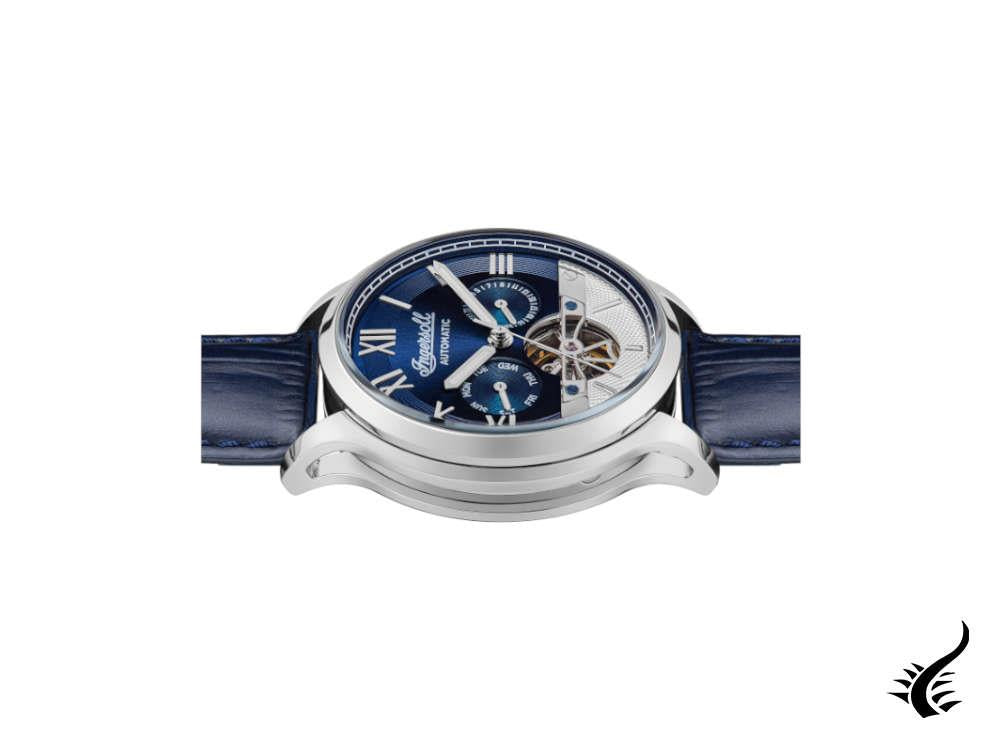 Montre automatique Ingersoll 1892 Tempest, 44 mm, bleu, bracelet en cuir, I12103