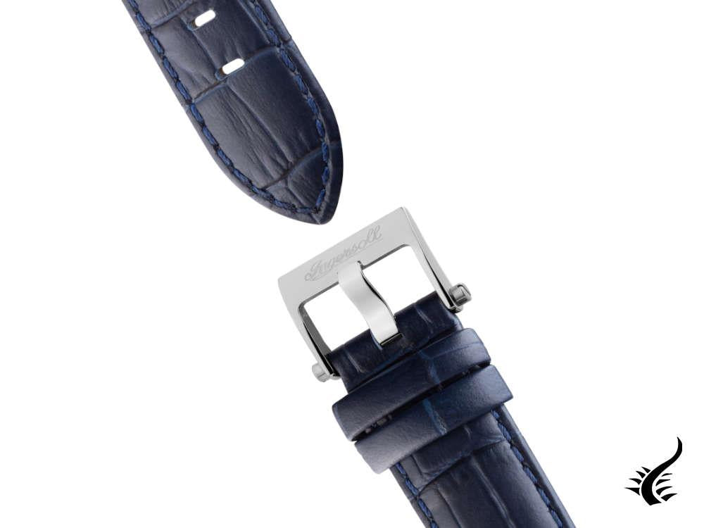 Montre automatique Ingersoll 1892 Tempest, 44 mm, bleu, bracelet en cuir, I12103