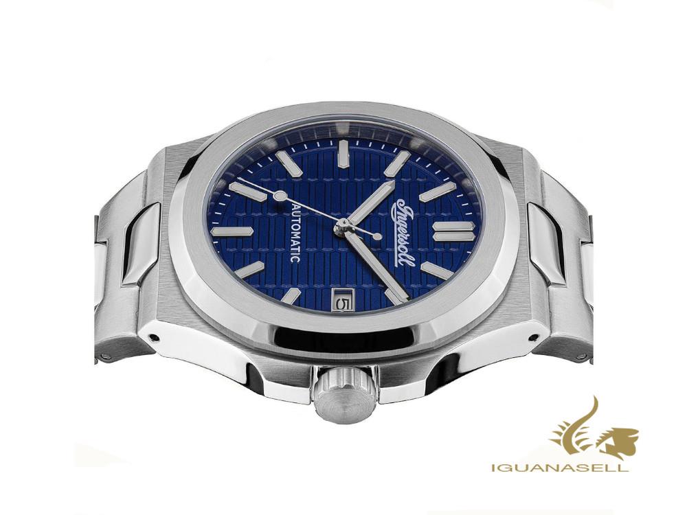 Montre automatique Ingersoll Catalina, acier inoxydable 316L, 44 mm, bleu, I11801