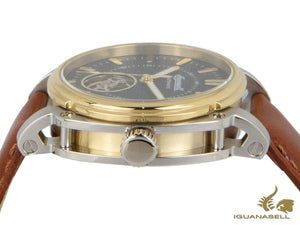 Montre automatique Ingersoll Director, 46 mm, or, bleu, bracelet en cuir, I08103