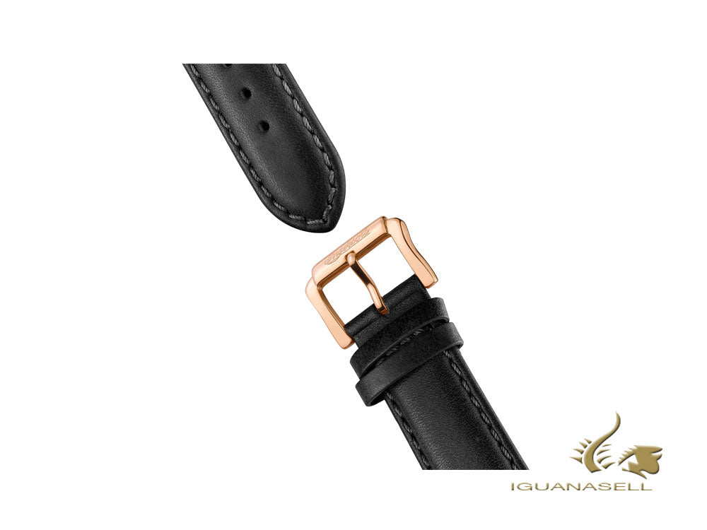 Montre automatique Ingersoll Director, 46 mm, or rose, blanc, cuir, I08101