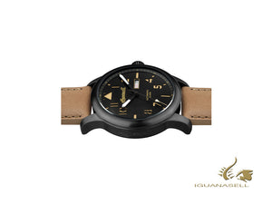 Montre automatique Ingersoll Hatton, PVD, 47 mm, noire, jour et date, I01302