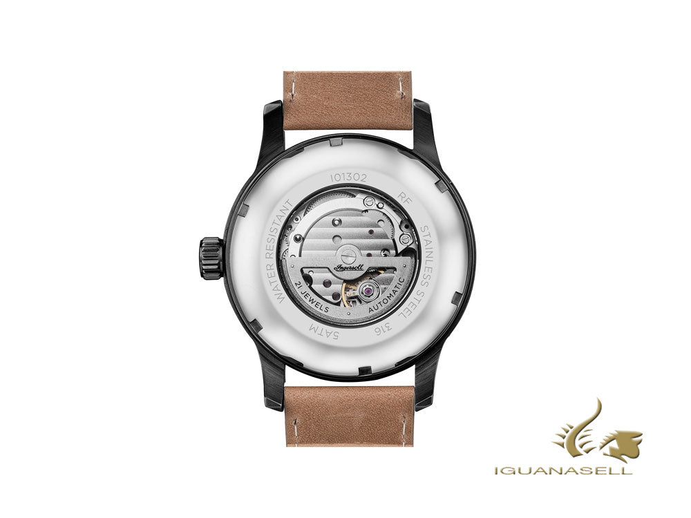 Ingersoll Hatton Automatic Watch, PVD, 47mm, Black, Day and date, I01302