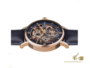 Montre automatique Ingersoll Herald, 40 mm, bleu, bracelet en cuir, I00407