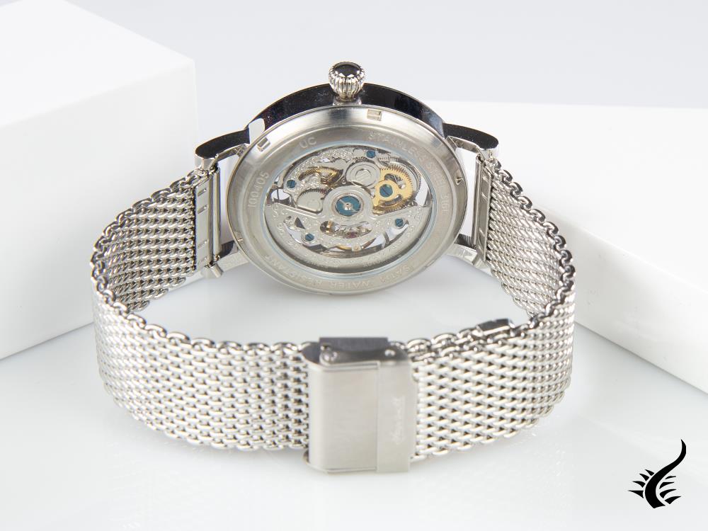 Ingersoll Herald Skeleton Automatic Watch, 40 mm, Grey, Mesh strap, I00405