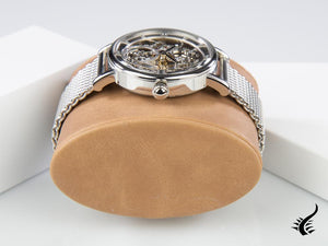 Montre automatique squelette Ingersoll Herald, 40 mm, gris, bracelet en maille, I00405