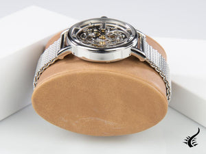 Montre automatique squelette Ingersoll Herald, 40 mm, gris, bracelet en maille, I00405