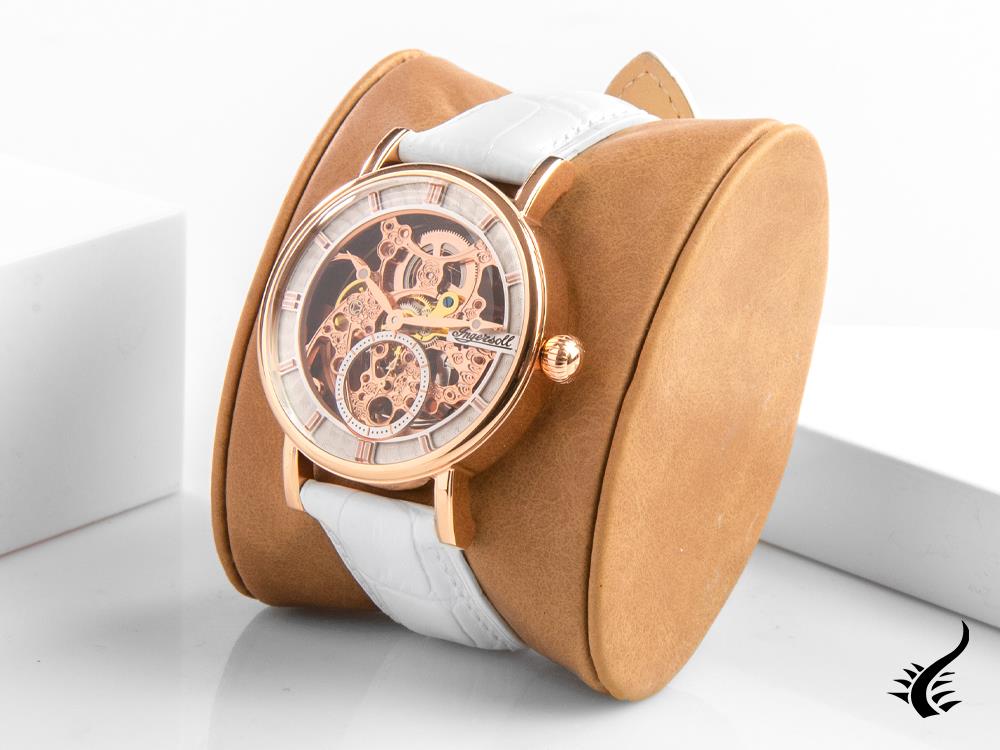 Ingersoll Herald Skeleton Automatic Watch, PVD Rose Gold, 40 mm, Leather, I00404