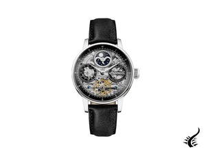 Montre automatique Ingersoll Jazz, 44 mm, noire, phase de lune, GMT, I07701