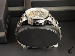 Montre automatique Ingersoll Jazz, 44 mm, argent, phases de lune, GMT, I07703