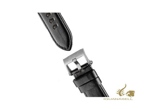 Montre automatique Ingersoll Motion, PVD, 50 mm, noir, bracelet en cuir, I11702