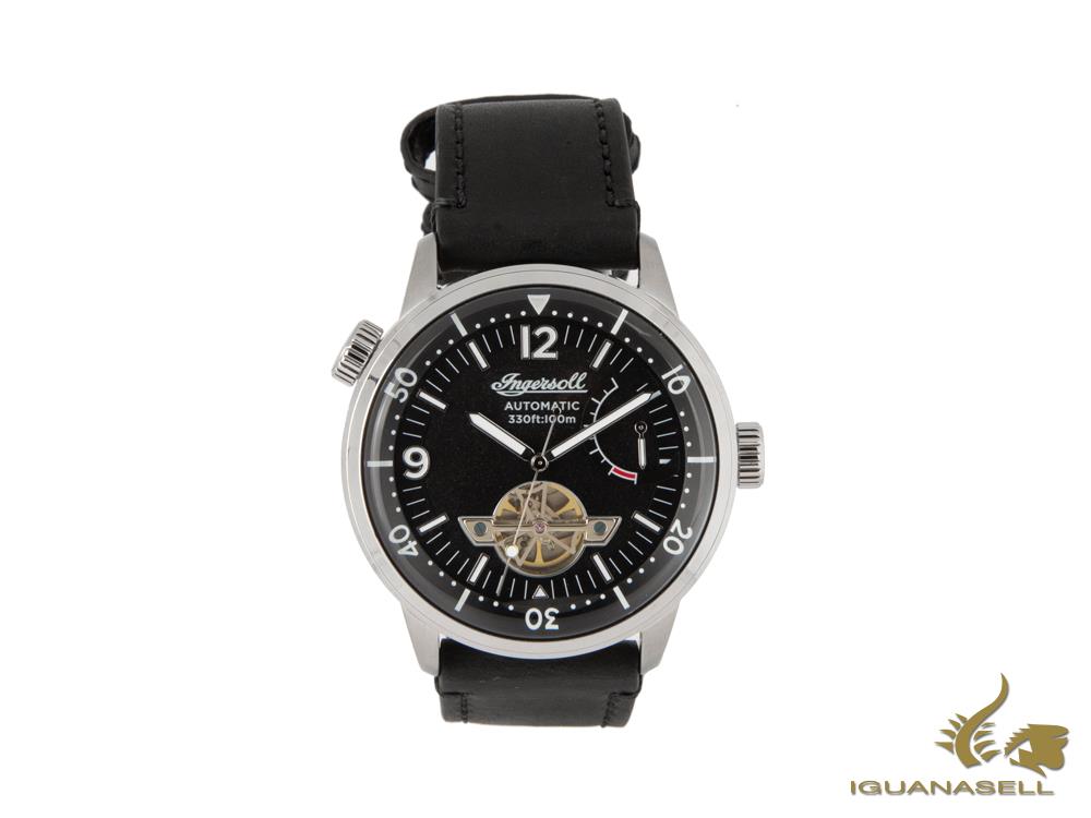 Montre automatique Ingersoll New Orleans, 47 mm, noire, 10 atm, I07801