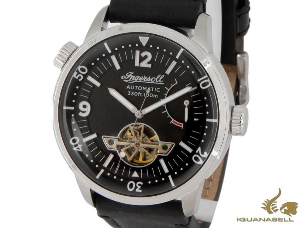 Montre automatique Ingersoll New Orleans, 47 mm, noire, 10 atm, I07801