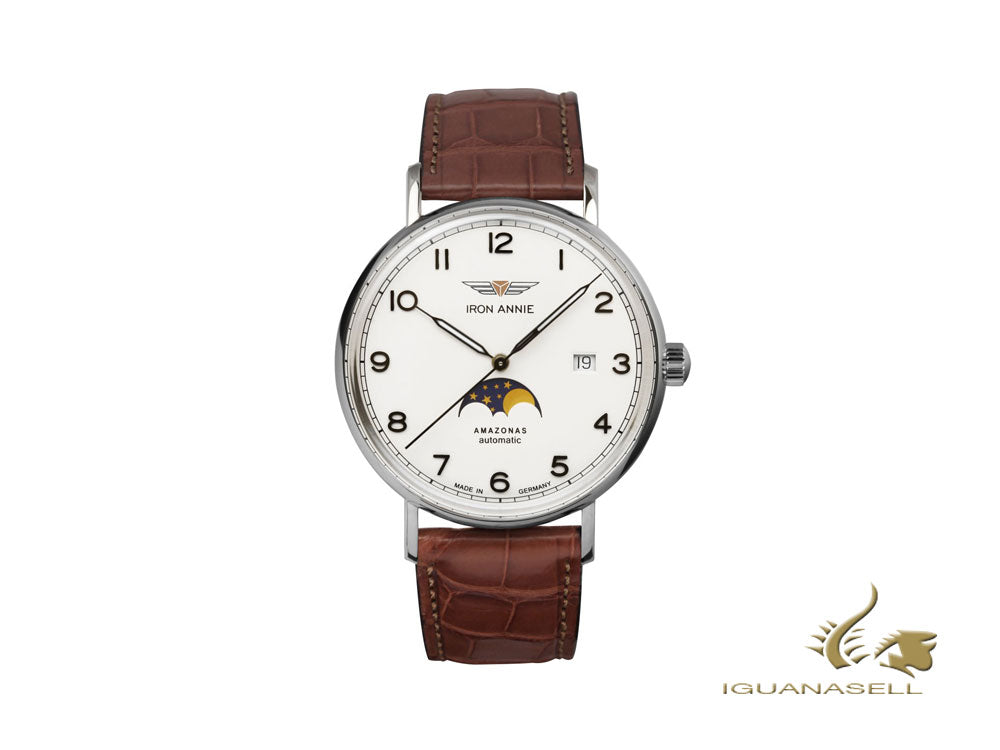 Iron Annie Amazonas Impression Moonphase Automatic Watch, White, 41 mm, 5908-1