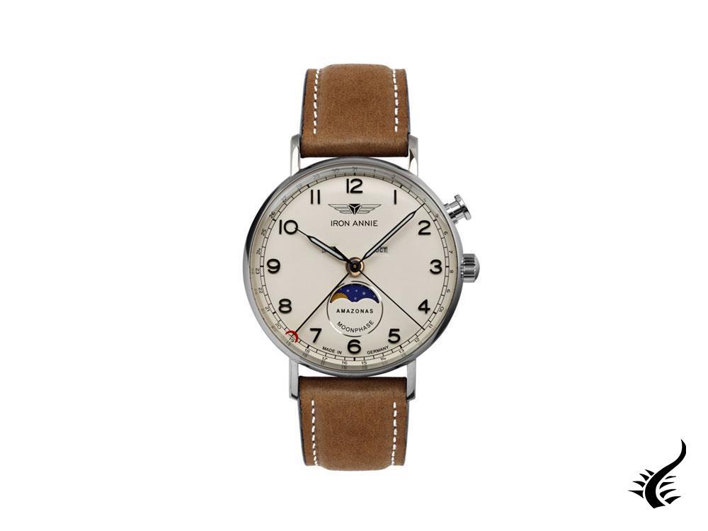 Montre à quartz Iron Annie Amazonas Impression Moonphase, beige, 41 mm, 5976-5