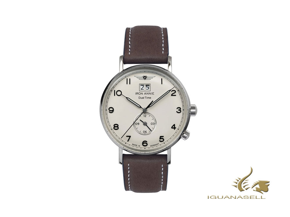 Montre à quartz Iron Annie Amazonas Impression, beige, 41 mm, GMT, date, 5940-5