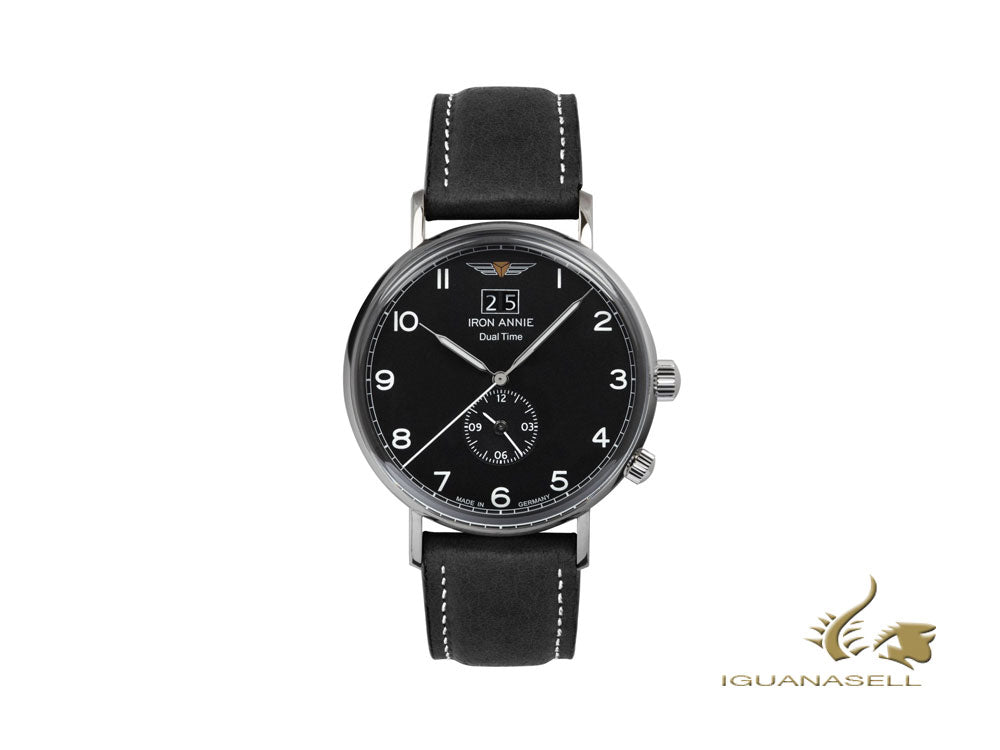 Montre à quartz Iron Annie Amazonas Impression, noire, 41 mm, GMT, date, 5940-2